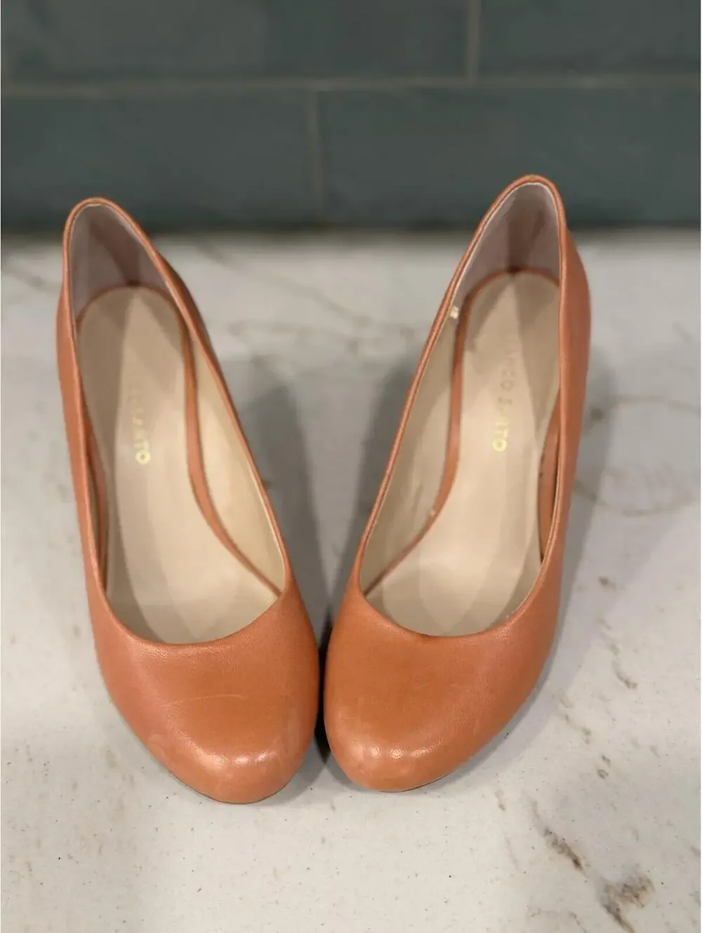 Franco Sarto Peach Wedge Pumps Size 8M